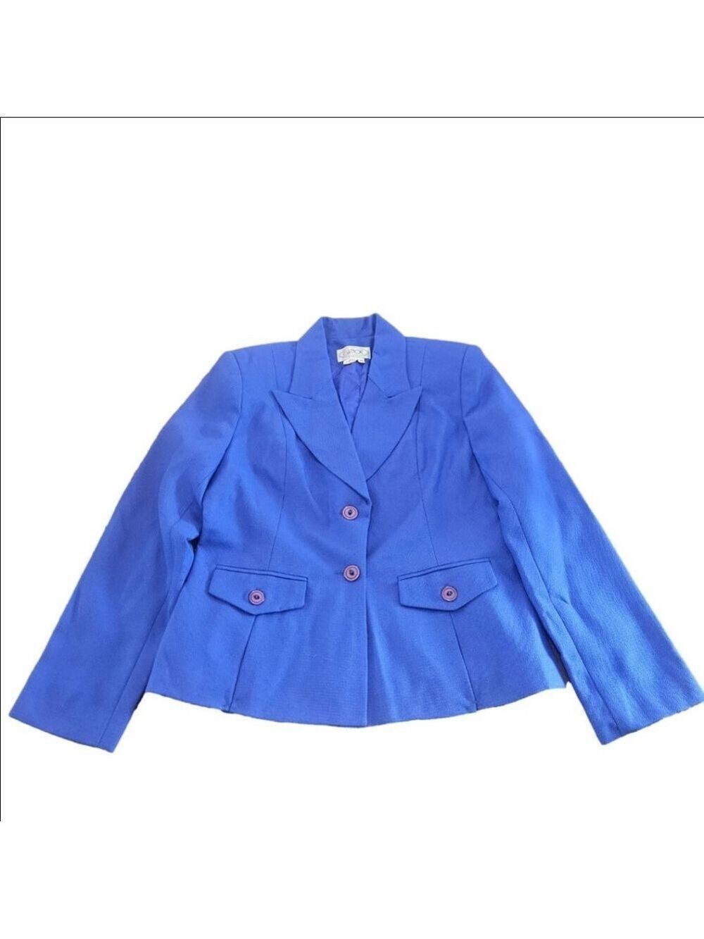Women's Gilmor NWT Royal Blue Blazer Suit Jacket Size 8 with Purple Buttons